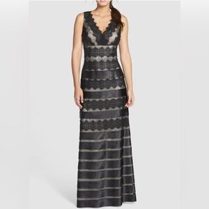 JS Collections Black Lace Maxi Dress